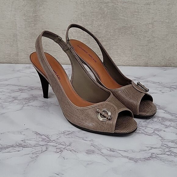 Antonio  Melani Isabella 273 Urban Chic Peep toe Slingback Pump Heels Women's 11 - Picture 1 of 15